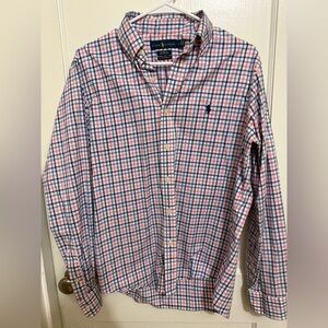 Ralph Lauren Men's pink and Blue Plaid Shirt